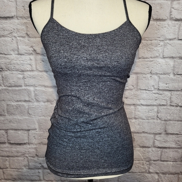 Lululemon Power Y tank Heathered Black gray racerback thin straps tank top sz 4 - Picture 3 of 11
